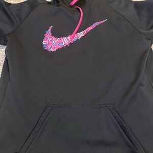 Nike Black Hoodie with Pink Swoosh